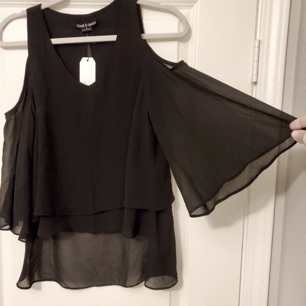 Love Sheer Cold Shoulder Top